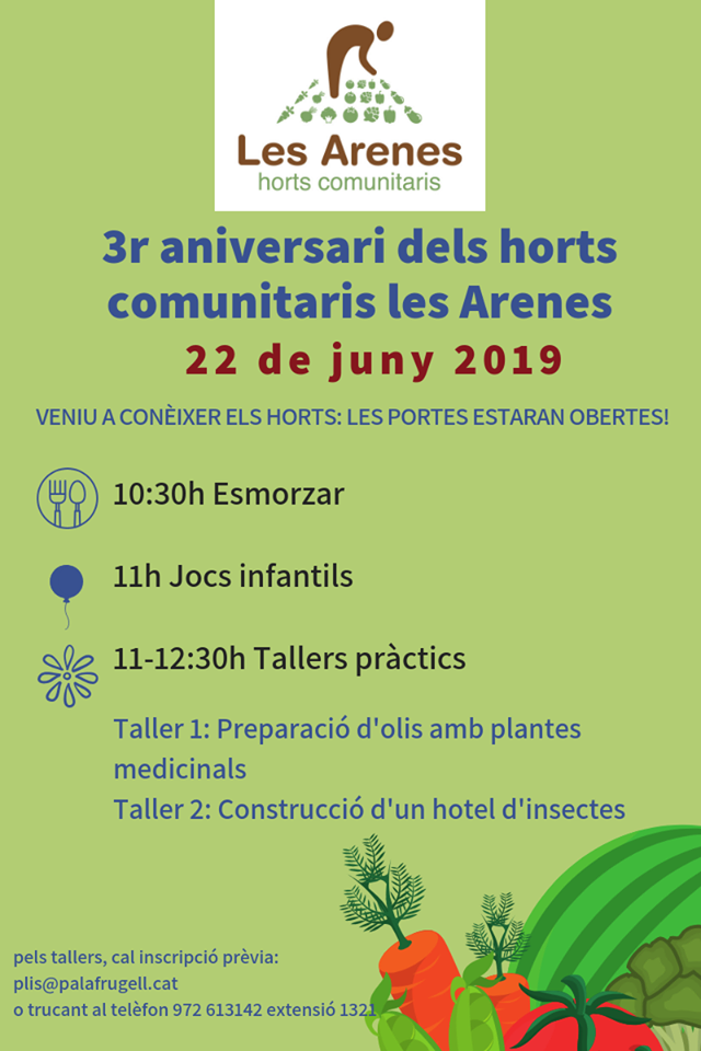 3r Aniversari dels Horts comunitaris de Les Arenes